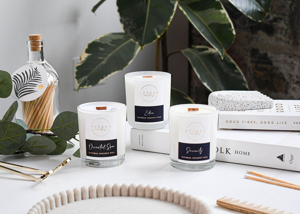 Oriental Spa, Luxury Candle Made of Natural Wax, Wood Wick, Lavender