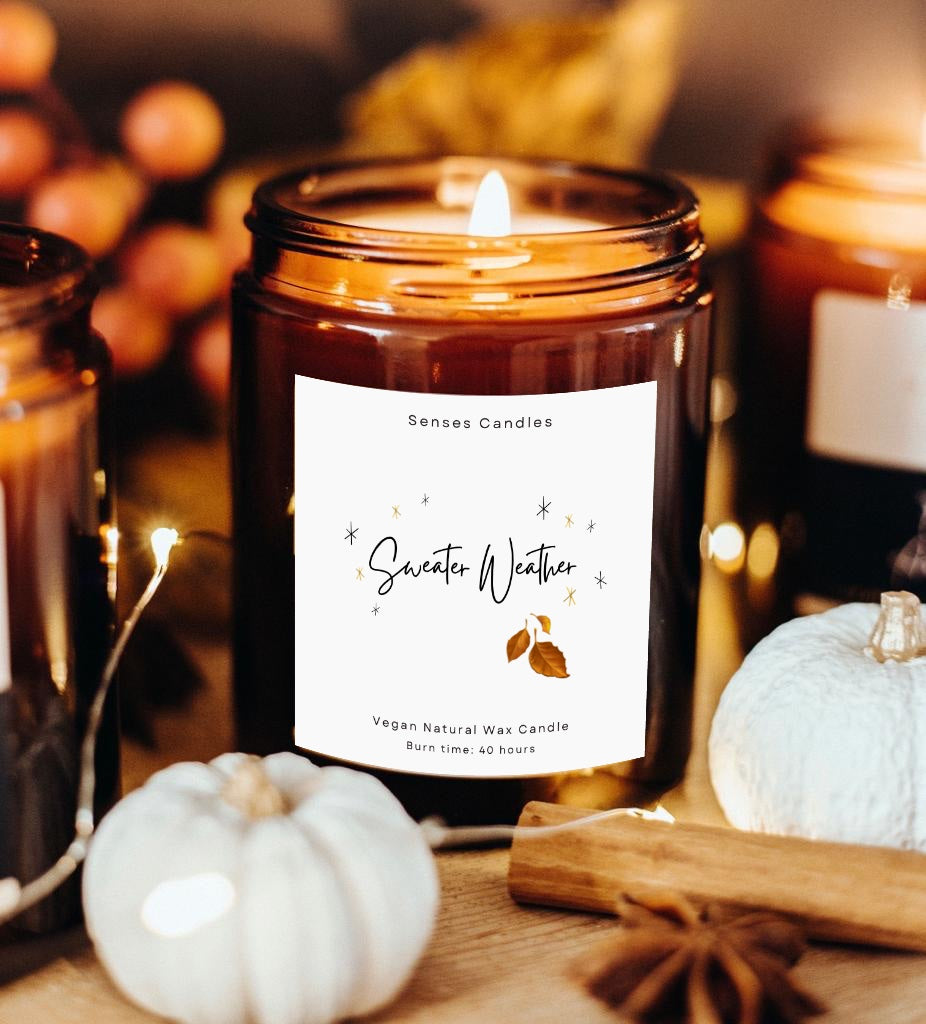 Pumpkin Spice Latte Candle - Autumn Coconut Wax Candle | Sweater Weather